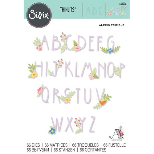 Sizzix - Thinlits Dies - Floral Alphabet