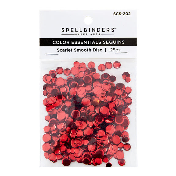Spellbinders - Card Shoppe Essentials - Color Essentials Sequins - Scarlet Smooth Discs