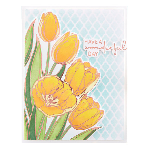 Spellbinders - Four Petal Collection - Stencils - Wonderful Tulips Layered