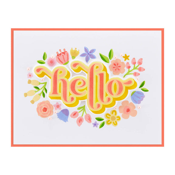 Spellbinders - Layered Stencils Collection - Stencils - Floral Hello