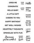 Spellbinders - Celebrate You Collection - Clear Stamps - Let's Celebrate Sentiments
