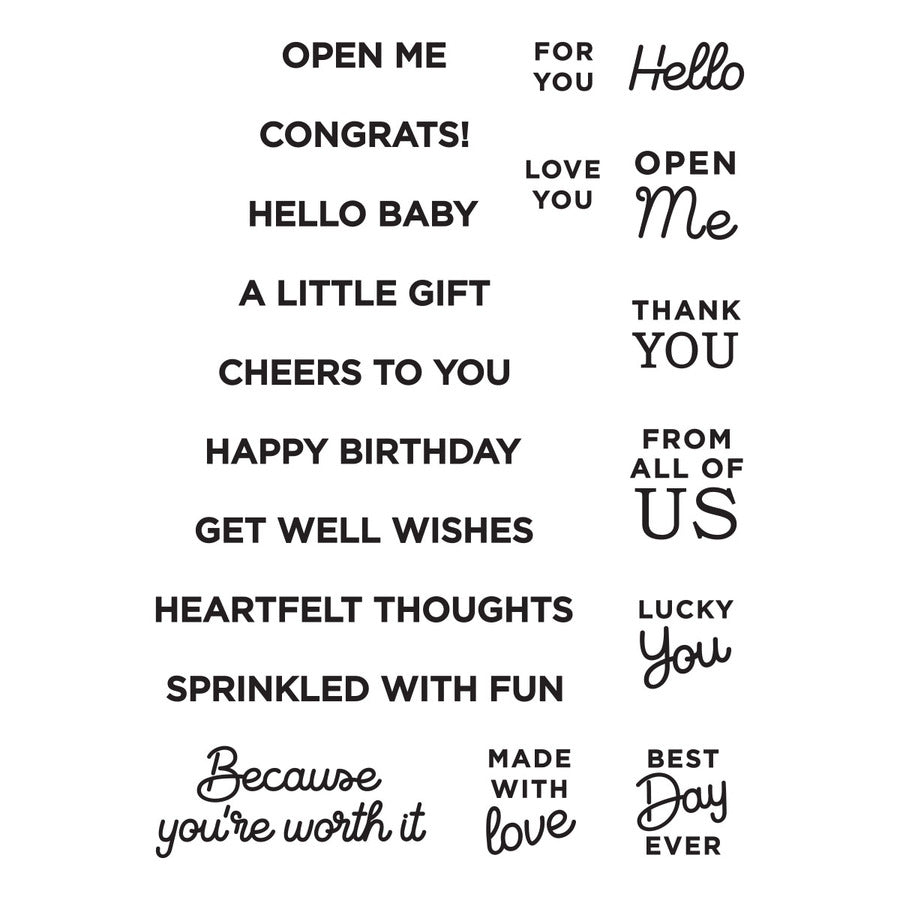 Spellbinders - Celebrate You Collection - Clear Stamps - Let's Celebrate Sentiments
