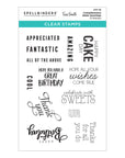 Spellbinders - Birthday Celebrations Collection - Clear Stamps - Complimentary Slider Greetings