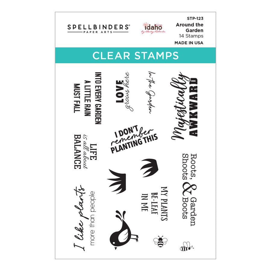 Spellbinders - Add to Cart Too Collection - Clear Stamps - Around the Garden