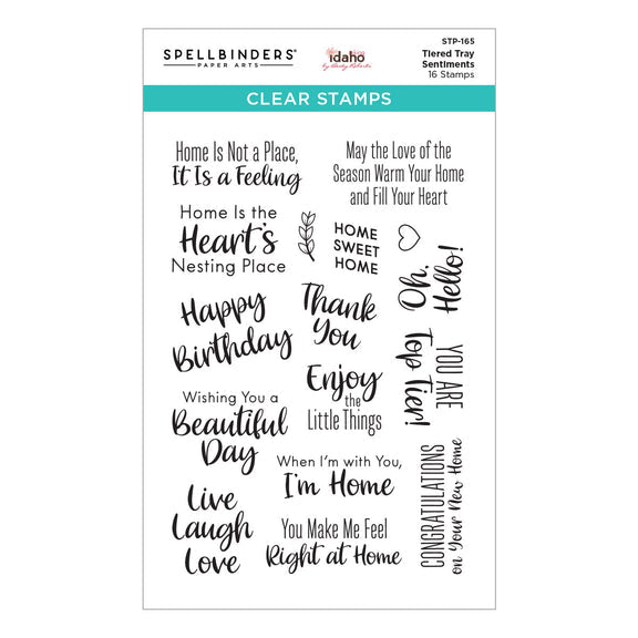 Spellbinders - Becky's Tiered Tray Collection - Clear Stamps - Tiered Tray Sentiments