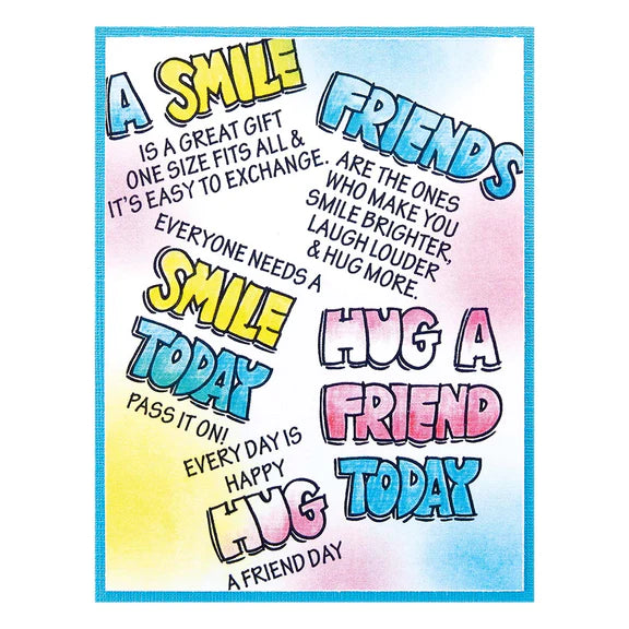 Stampendous - FransFormer Fun - Clear Stamps - Friends Hugs