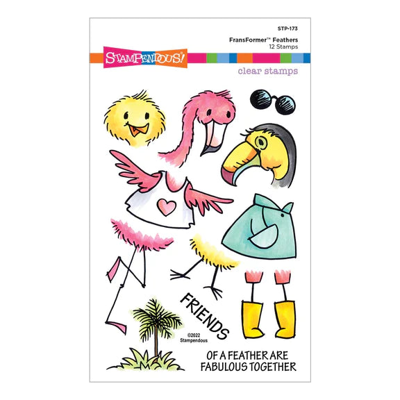 Stampendous - FransFormer Fun - Clear Stamps - Feathers