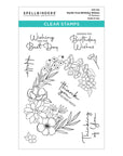 Spellbinders - Stylish Ovals Collection - Clear Stamps - Stylish Oval Birthday Wishes