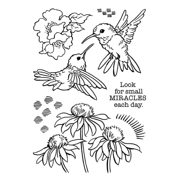 Stampendous - Spring Collection - Clear Stamps - Hummingbird Day