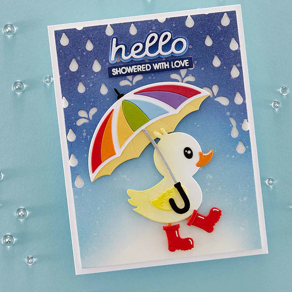 Spellbinders - Showered with Love Collection - Dies - Duck with Umbrella