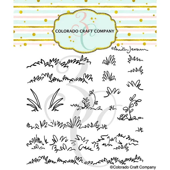 Colorado Craft Company - Clear Stamps - Anita Jeram - Greener Grass