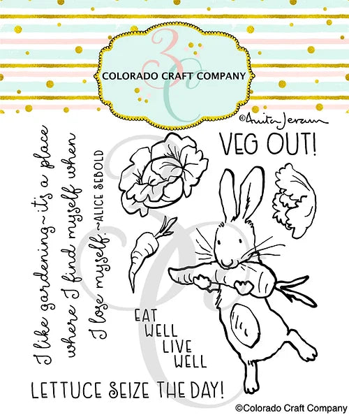 Colorado Craft Company - Clear Stamps - Anita Jeram - Veg Out!